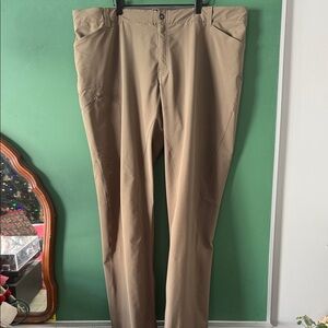REI Olive Hiking Mens XXL/36" Pants with Cinch Cuffs and Zipper Pockets Outdoors